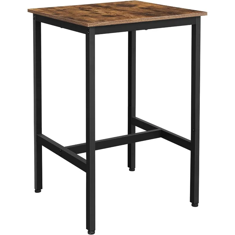 

Small Kitchen Dining Table, High Top Pub Table, Height Cocktail Table for Living Room Party, Sturdy Metal Frame,