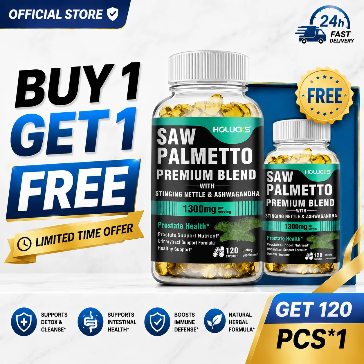 Premium Saw Palmetto Capsules, with Pumpkin Seed Lycopene Zinc, Supports Mens Prostate , Urinary Tract Comfort & Hair Health