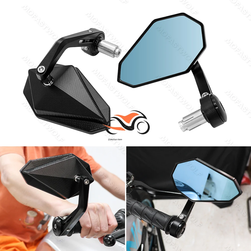 

Motorcycle Mirrors HandleBar Cafe Racer CNC Scooter Crusier Rear View Bar End Mirror R1200GS F800 GS For MT-07 09 For Versys 650