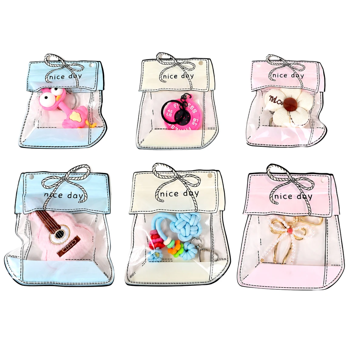10Pcs Pink/Blue Ziplock Bags Hairpin Headwear Bracelet Packaging Storage Candy Snacks Decoration For Child Favors Pocket