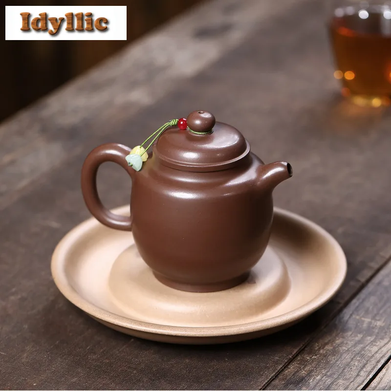 250 مللي أنيقة ييشينغ الأرجواني الطين أباريق الشاي اليدوية فانوس وعاء الخام الخام الأرجواني الطين غلاية مع Infuser Zisha طقم شاي تشا الحلي #2