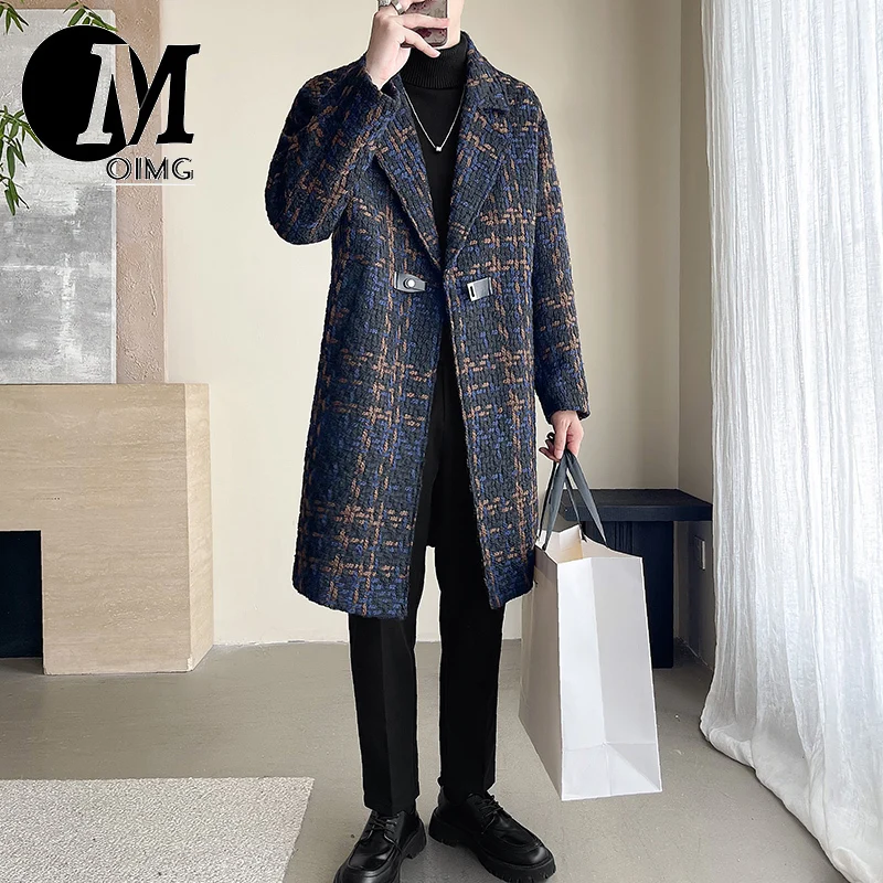 [OIMG] Light mature wind~Winter cotton thickened jacquard medium long woolen coat