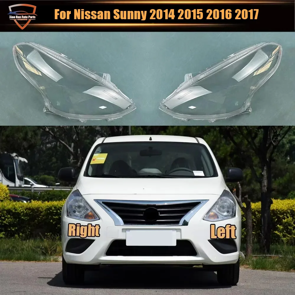For Nissan 2014 - 2017 Sunny Headlamp Cover Headlight Transparent Lens Lamp Shell Masks Plexiglass Replace Original Lampshade