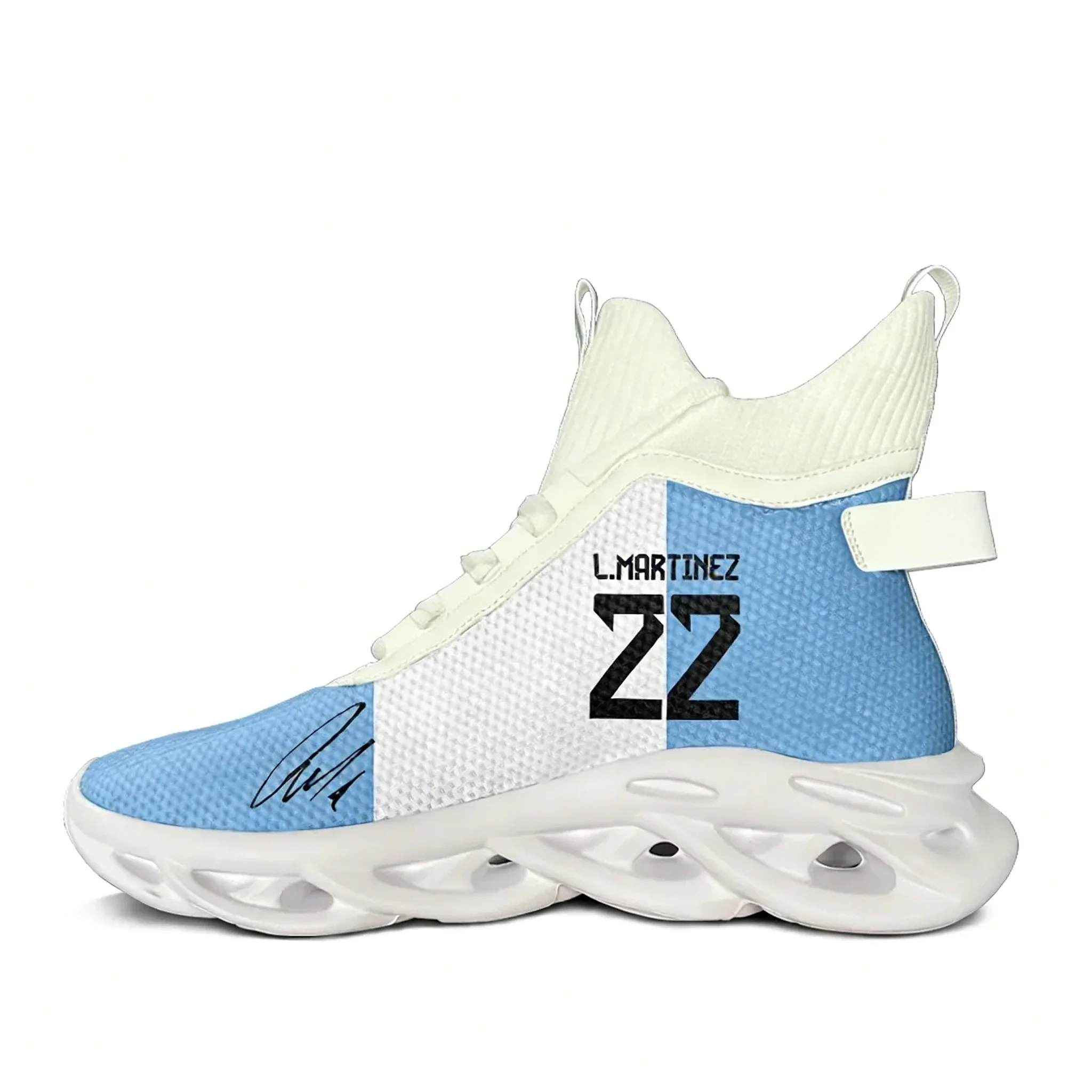 

Lautaro No.10 High Top Running Shoes Mens Womens Casual Sneaker Argentina Soccer Star Customized Made Elastic Sole Shoe White