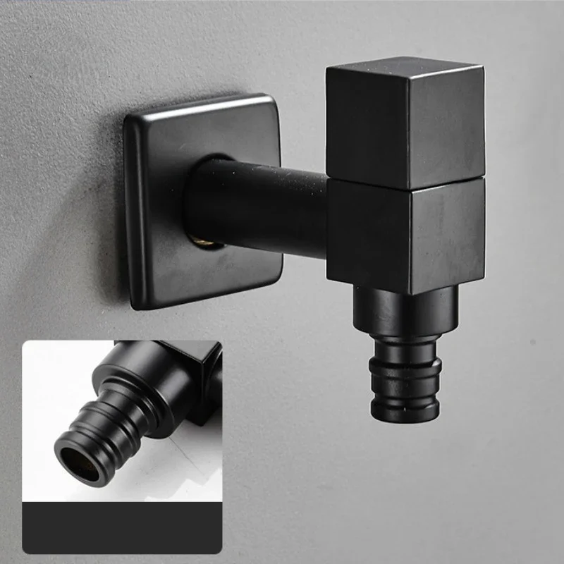 Washing Machine Faucet Brass Bathroom Multi-function Tap Wall Mounted Single Hole Outdoor Water Taps Black Metered Faucets