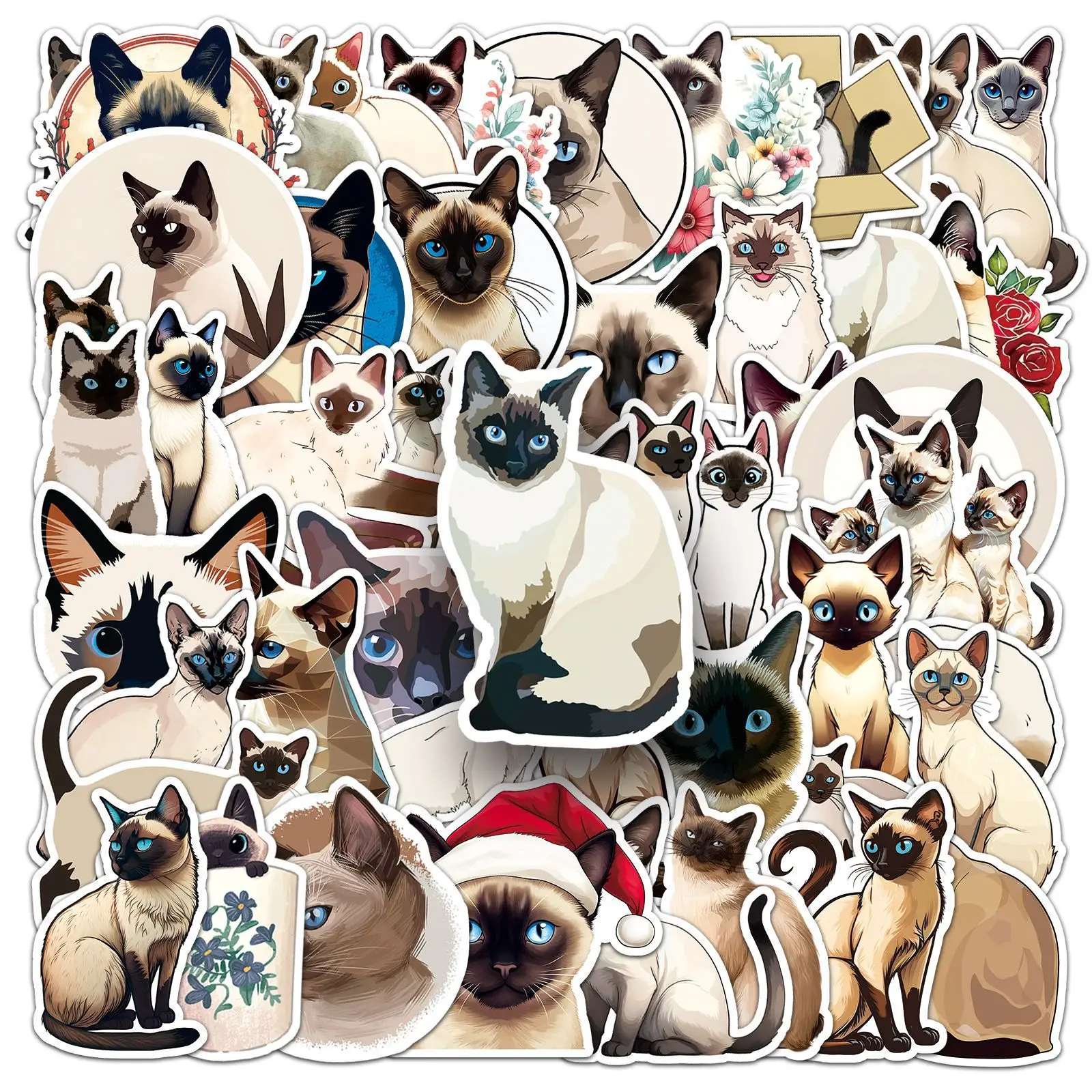 

50-100 PCS Lovely Cat Graffiti Stickers Cartoon Cute Waterproof Decals for Water Bottle Phone Luggage Notebook Cat Lover Gift