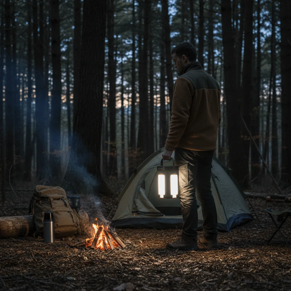 USB Rechargeable Camping Light Power Indicator Warm White Light Foldable Lantern Collapsible Design Four-leaf Light