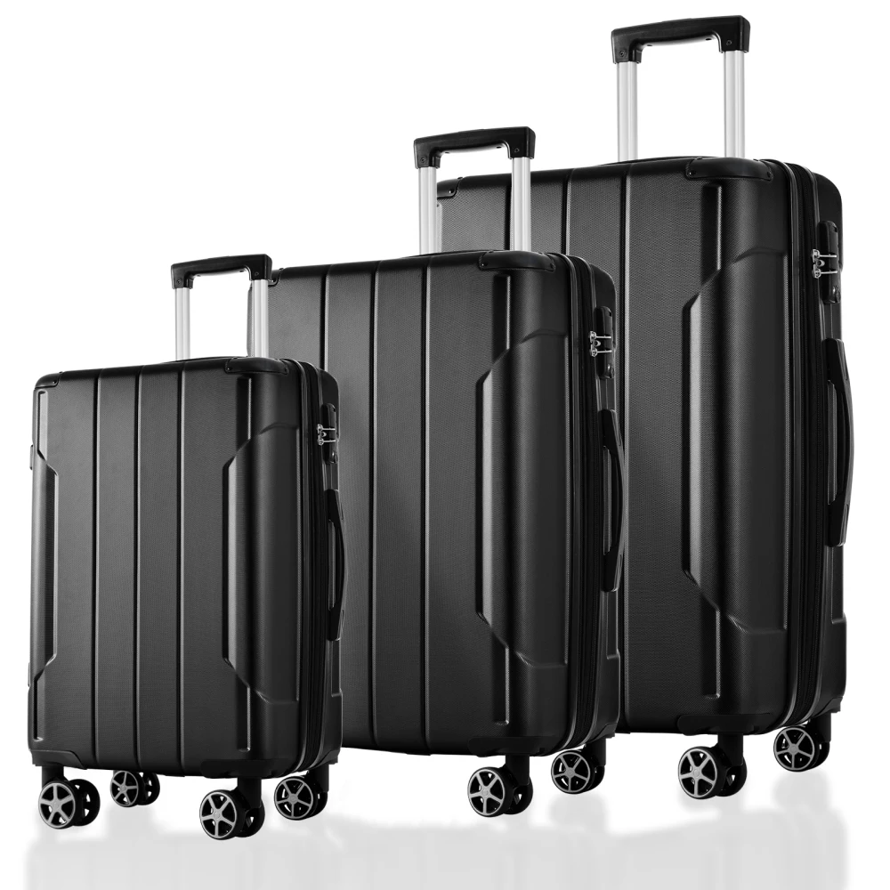 

20/24/28 Inch Expandable ABS Luggage Set 3Pcs Hardshell Suitcase Double Spinner Wheels TSA Lock Travel Luggage