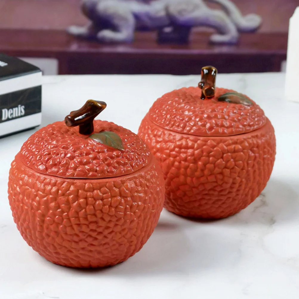 

Tea Ceremony Adornment Decorative Jar Litchi Shaped Creative Ornament Storage Can