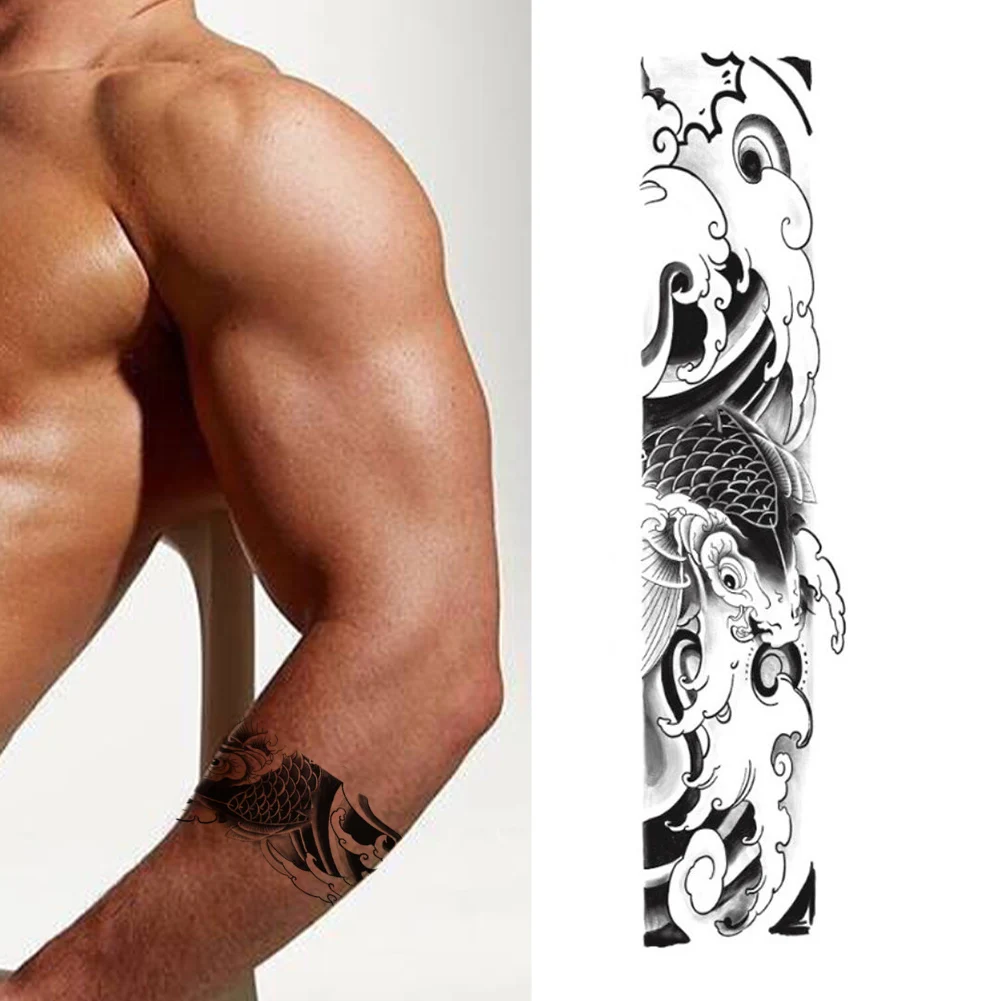 4PCS Semi Permanent Tattoo Waterproof Plant-Based Body Art Temporary Tattoo Herbal Tattoo Half Arm Tattoo for Adult Women Girls view 2