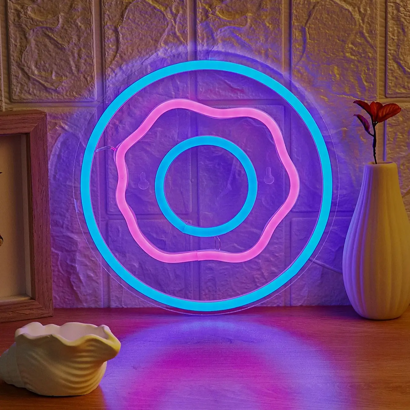 

Светодиодная неоновая вывеска Chi-buy в форме пончика, с питанием от USB, ночник, подходит для спальни, свадьбы, Хэллоуина, Дня благодарения, Рождества.