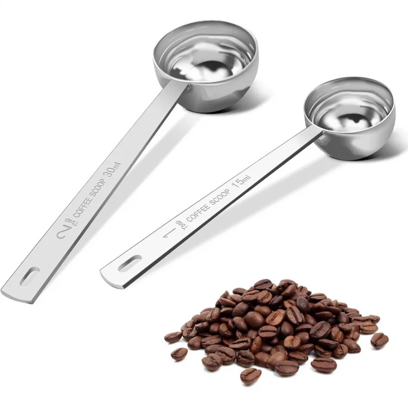 

【Stainless Steel Measuring Spoons Set】15ml & 30ml Scoops for Coffee, Flour, Powder - Kitchen Baking Measurement Tools