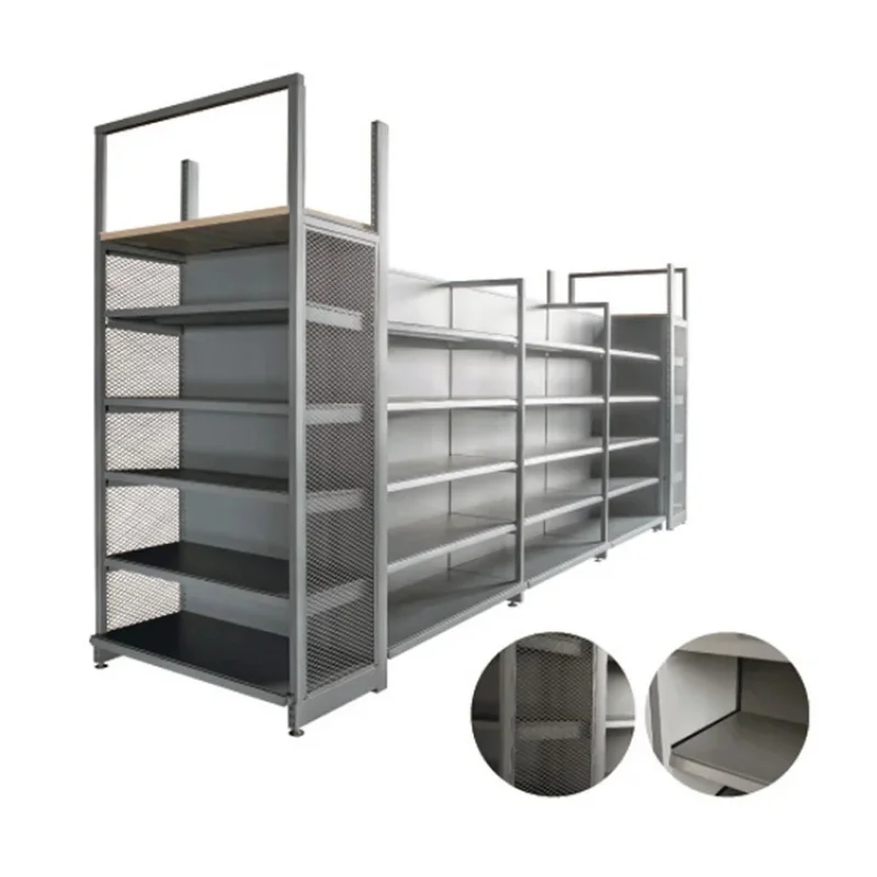 custom.JCL Supermarket Shop Display Shelf Customized Supermarket Rack Factory Price High Standard Custom Metal Heavy Duty Freest