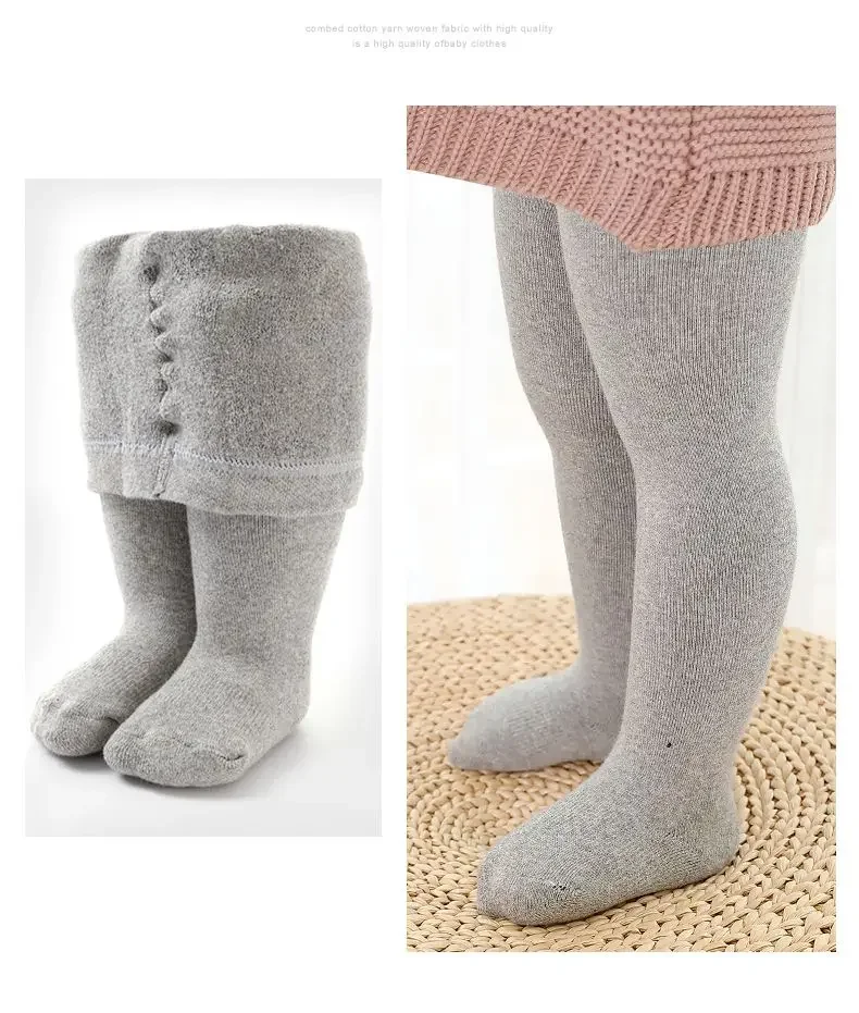 Baby Strumpfhosen Winter Herbst einfarbig weiche Baumwolle dicke warme Baby Strumpfhosen Neugeborene Kleinkind enge Jungen Mädchen Strumpfhosen Kleidung – Detail 7