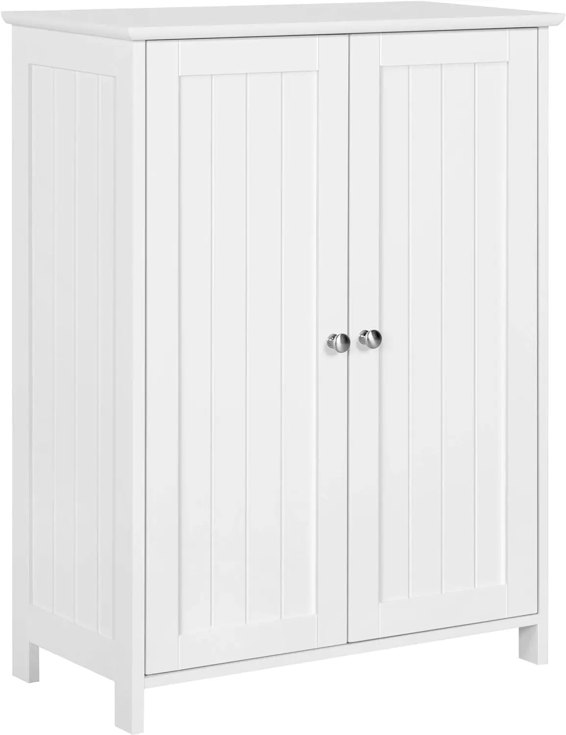 

Bathroom Floor Cabinet, Modern Storage Freestanding Organizer Cabinet w/Adjustable Shelves & Double Doors, 3-Tier Home Furniture