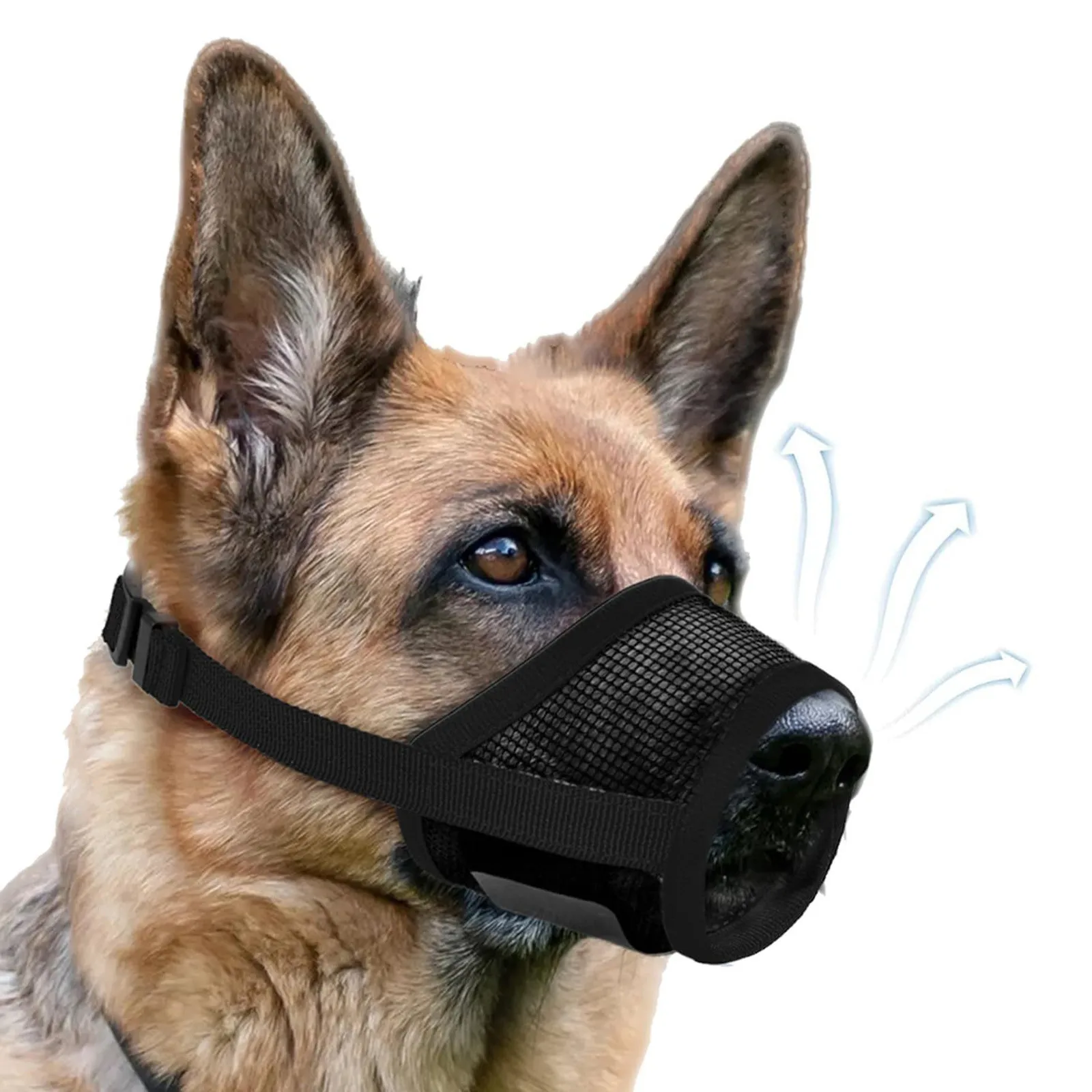 Dog Muzzle Soft Air Mesh Muzzle For Small Medium Large Dogs Biting Barking Chewing Scavenging Breathable Adjustable Loop