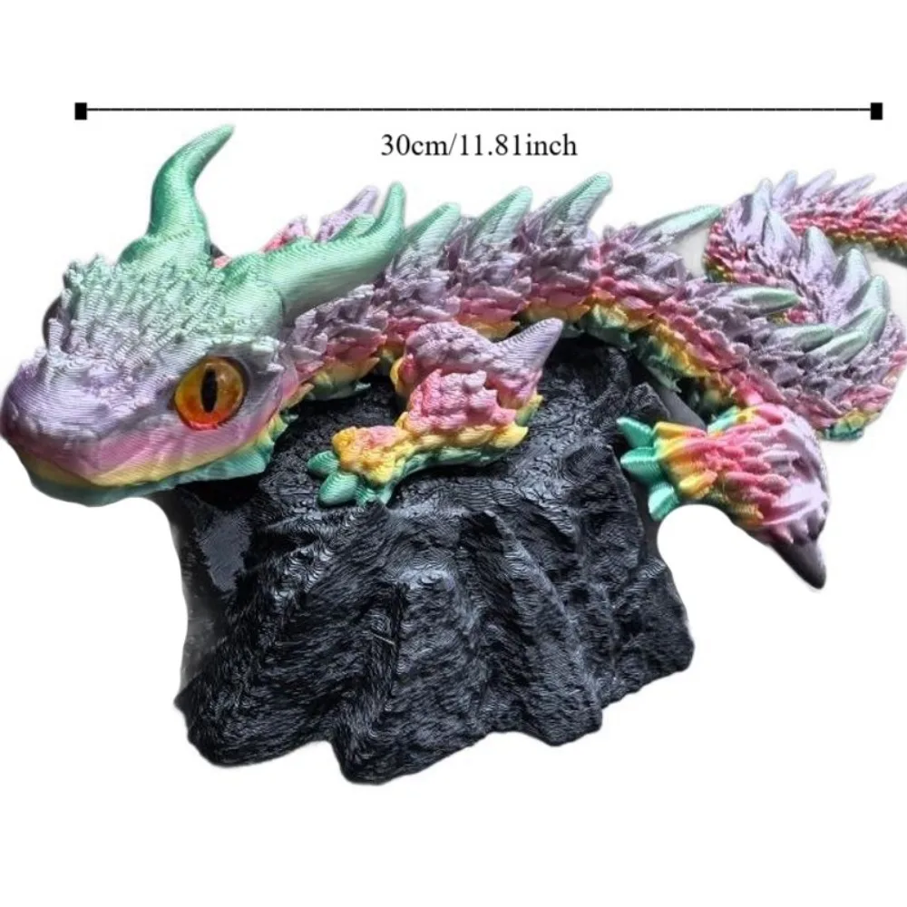 Diceratops de moulage laser tout-en-un, dragon imprimé en 3D, œil simulé, flexible, rotatif