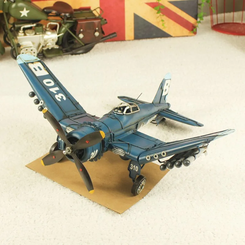 

Hot Classic World War II U.S. F-4U Pirate Fighter Model Creative Mini Iron Craft Best Gift Home Bar Decoration