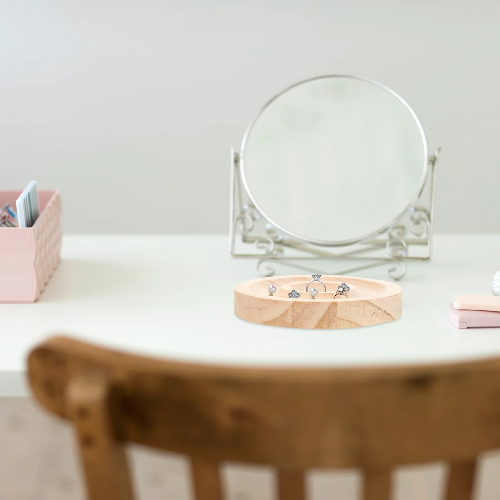 صينية عرض الأساور الخشبية، لوحة مجوهرات مدمجة مستديرة، سطح أملس، خفيفة الوزن، منظم عرض الإسورة، صينية سوار #6