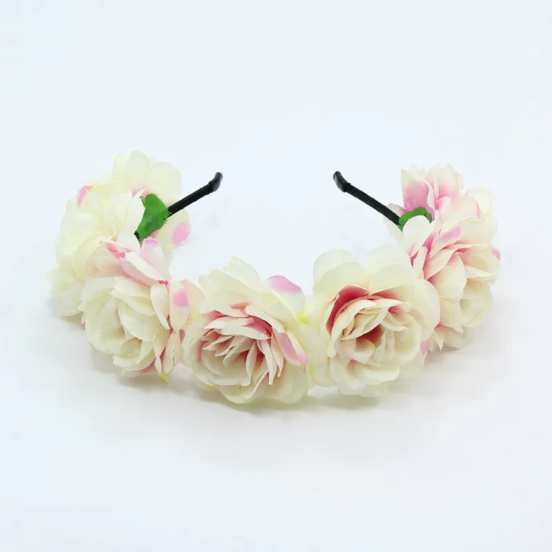 Floral Garland Romantic Wreaths Bride Garland Head Hoop Fashion Bohemian Bridal Flower Hair Accessories Children Headbands Gifts