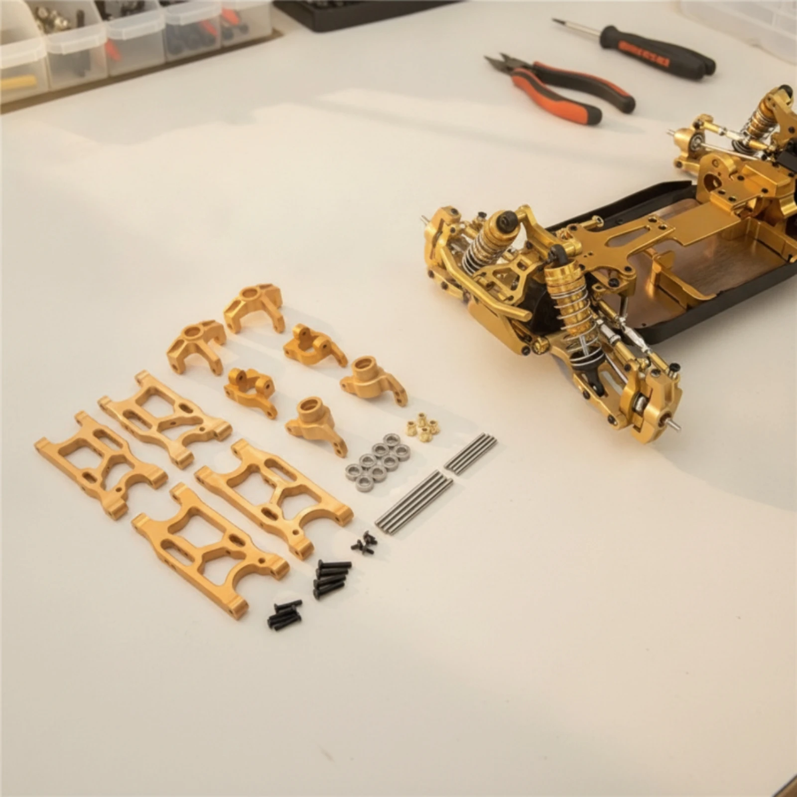 RC Car Replacement Parts Metal RC Car Parts Kit Accessory Kit Precision-Cut Hardware Accurate Dampening for Hobbyists - view 6