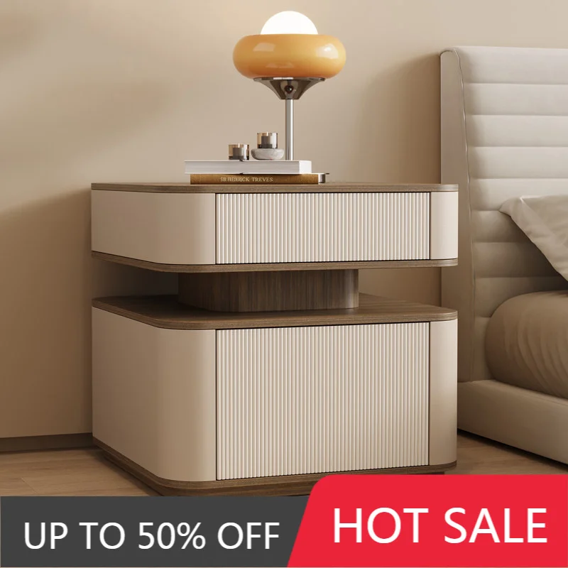 Luxury Modern Nightstand Nordic Aesthetic Display Storage Vintage Nightstand Trendy Italian Comodini Bedroom Furniture