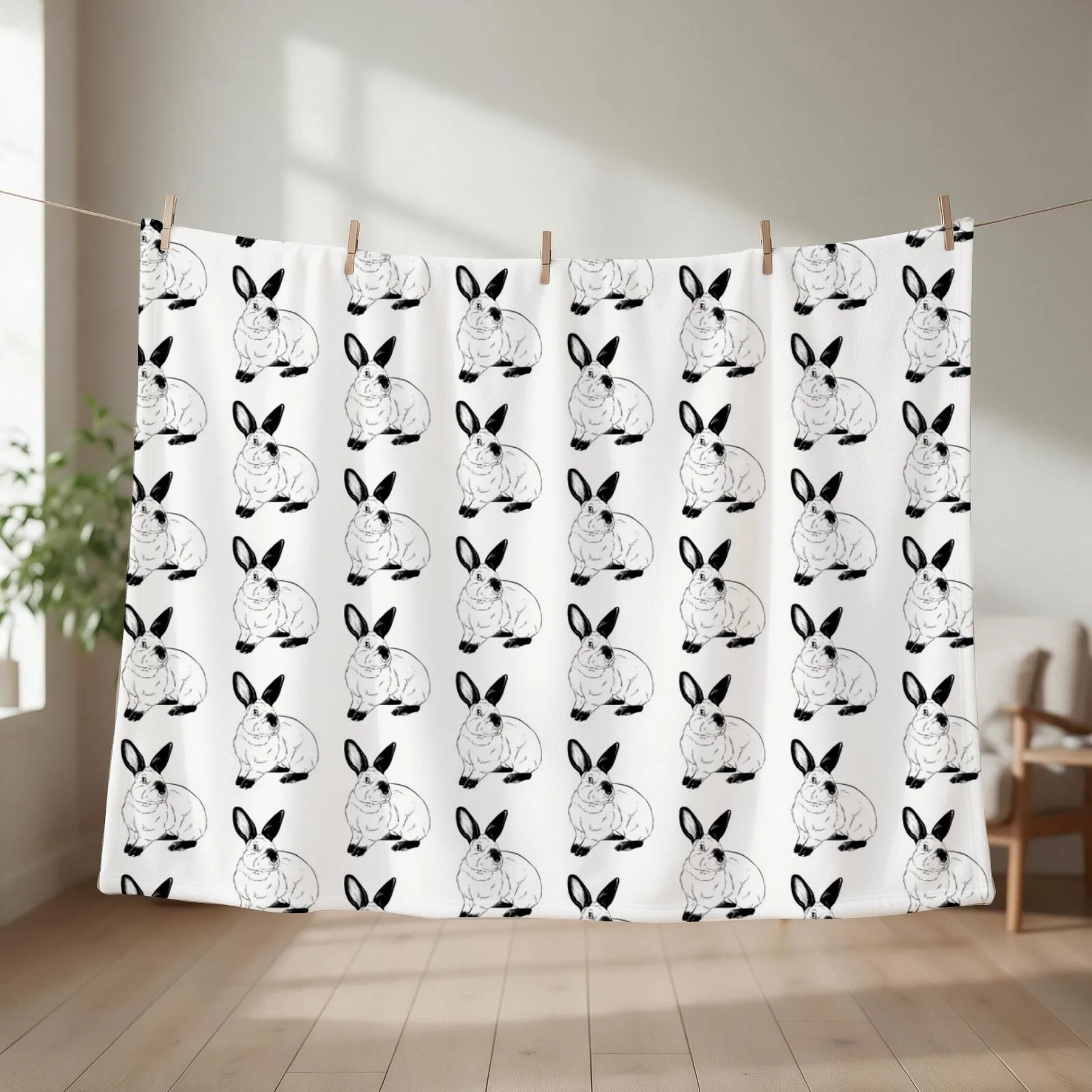 Californian rabbit Throw Blanket halloween Multi-Purpose valentine gift ideas Travel Blankets