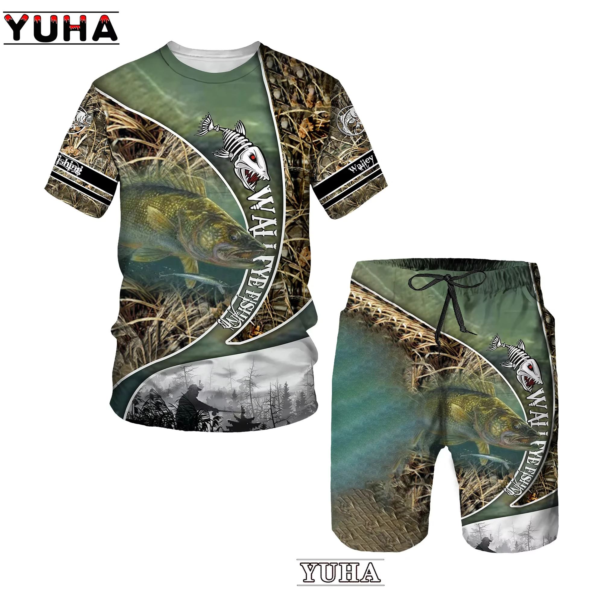 

Carp Fishing 3D Print Men Tracksuits Clothing Summer Men T-shirt Shorts Set Women Sportswear Tracksuits Kid Tshirt Clothing