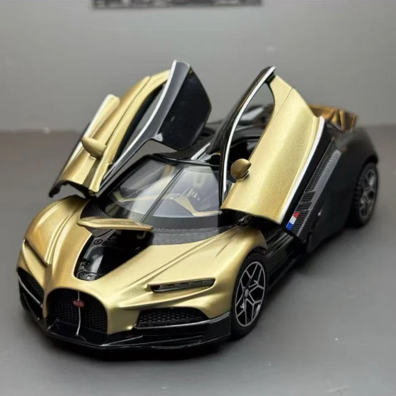 Supercar Tourbillon Bugatti 1:32, modelo de coche de aleación con sonido y luz de alta simulación, coche fundido a presión, juguete para regalo para niños