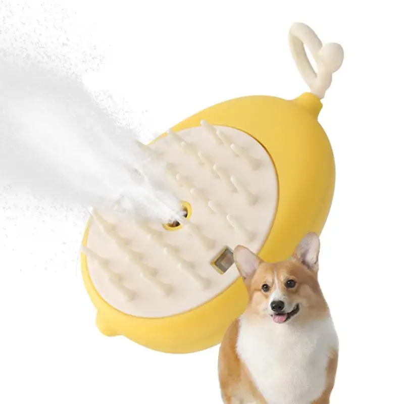 Cepillo vaporizador para mascotas, limpieza de perros y gatos, masaje en aerosol vapor, peine de belleza 4 en 1, cepillo de aseo para depilación con luz azul
