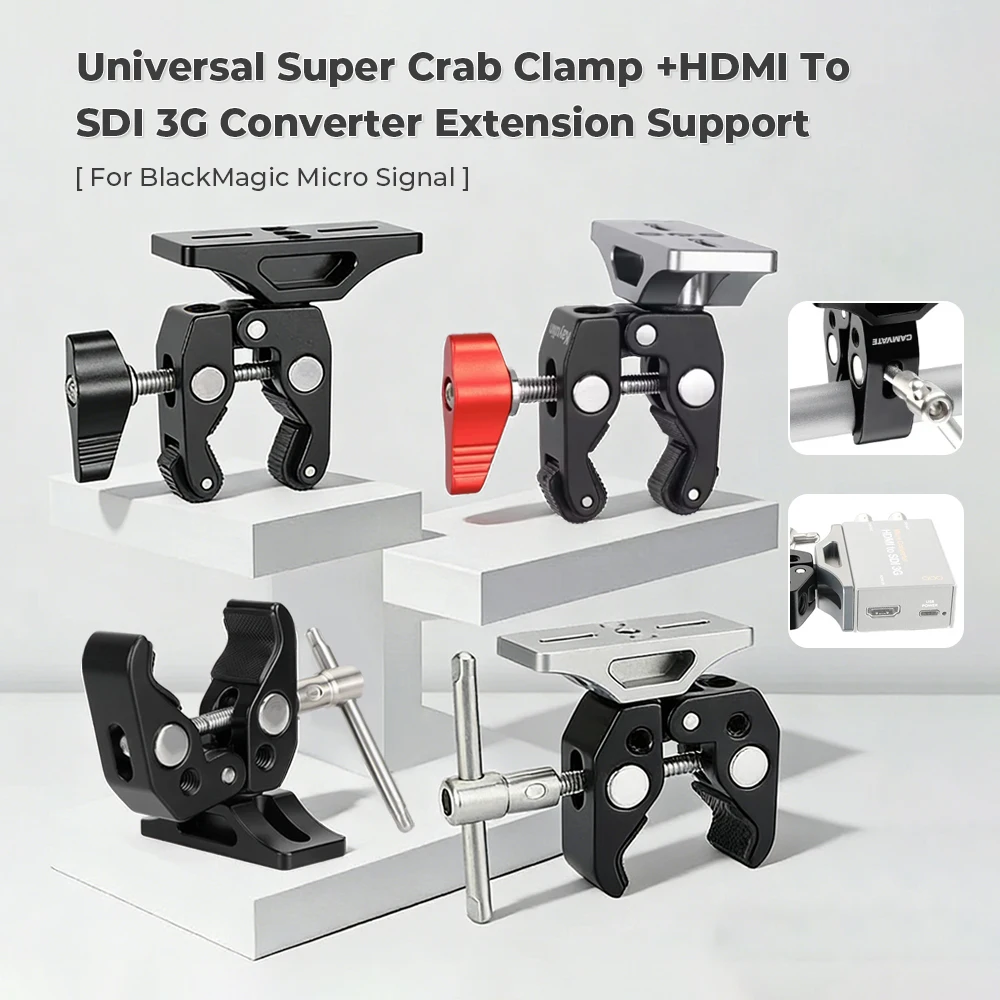 CAMVATE Universal Super Crap Clamp with Extension Support For BlackMagic Micro Signal Converter HDMI To SDI