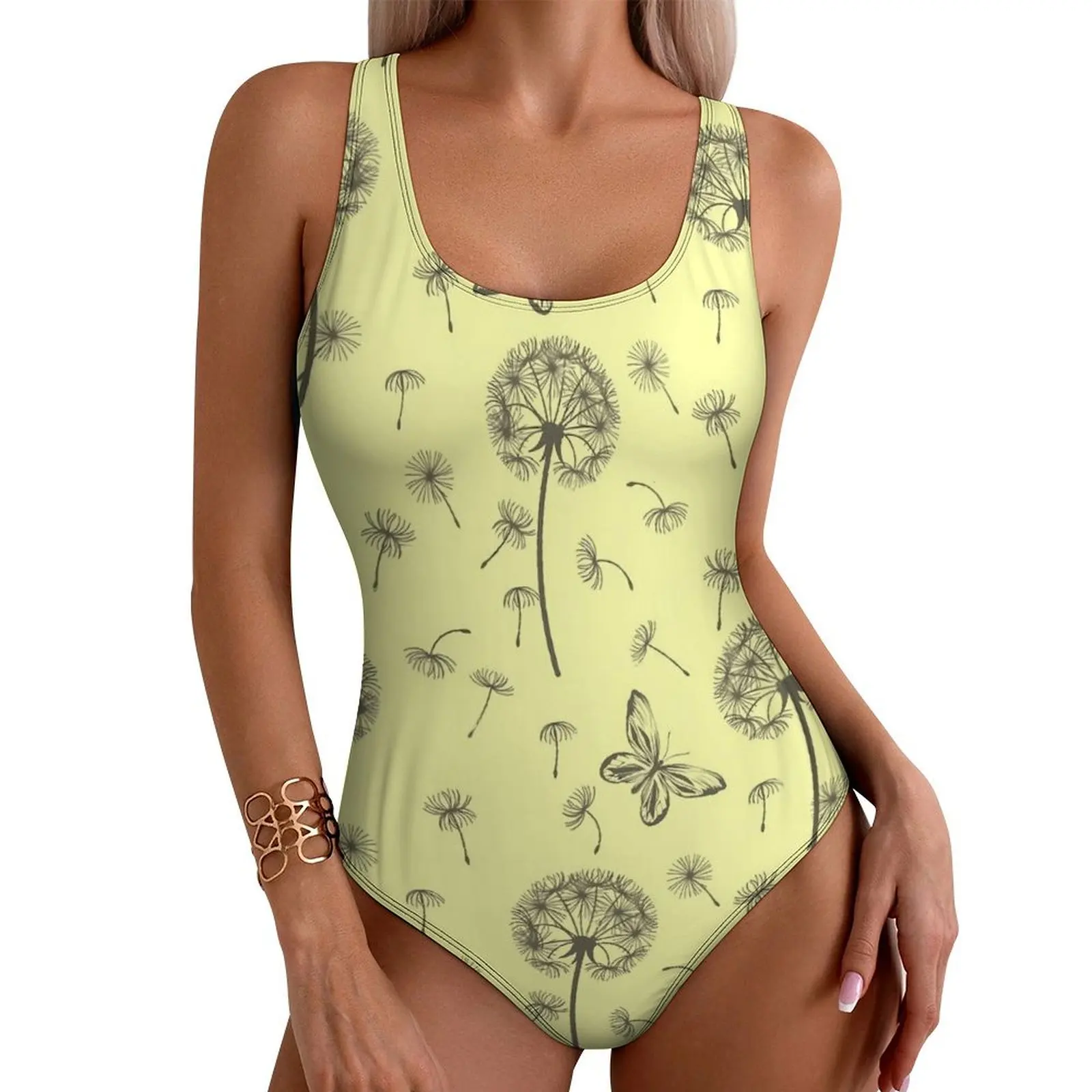 

Dandelion Wishes Swimsuit Sexy Butterfly Woman Swimwear One-Piece Sweet Swimsuits Vacation Bath Push Up Hollow Out Beach Wear
