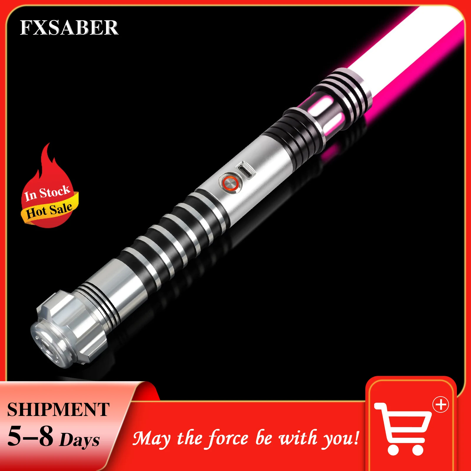 

FXSABER RGB Dueling Metal Luminous Toys Hilt Dueling Sound Lightsaber Flash On Clash Blaster for Adult