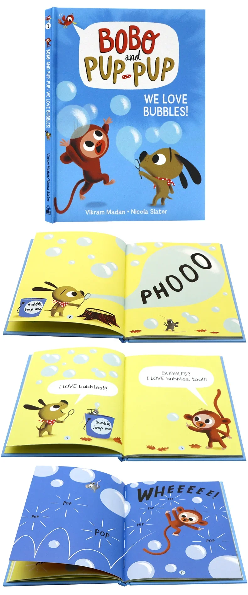 Bobo and Pup-Pup 1 2 3 4, Children's books aged 5 6 7 8 English book, Picture Books Hardcover HJ-040