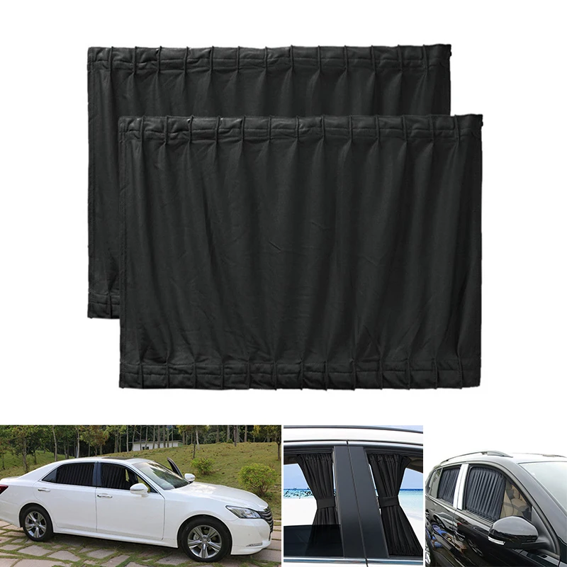 

2Pcs Car UV Protection Sun Shade Curtains Universal For Auto Van SUV Anti-UV Sunshade Visor 50*39cm Curtain