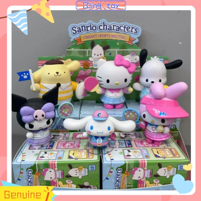 

Новый оригинальный запас Sanrio Family Vitality Sports Series слепая коробка Hellokitty Kuromi Melody кукла милый настольный орнамент игрушка в подарок
