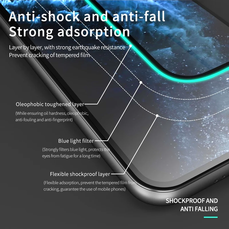 3Pcs Luminous Tempered Glass For Samsung Galaxy A51 A50 A70 A71 A30 A20 A10 Glowing Screen Protector For Samsung A52 A72 Glass