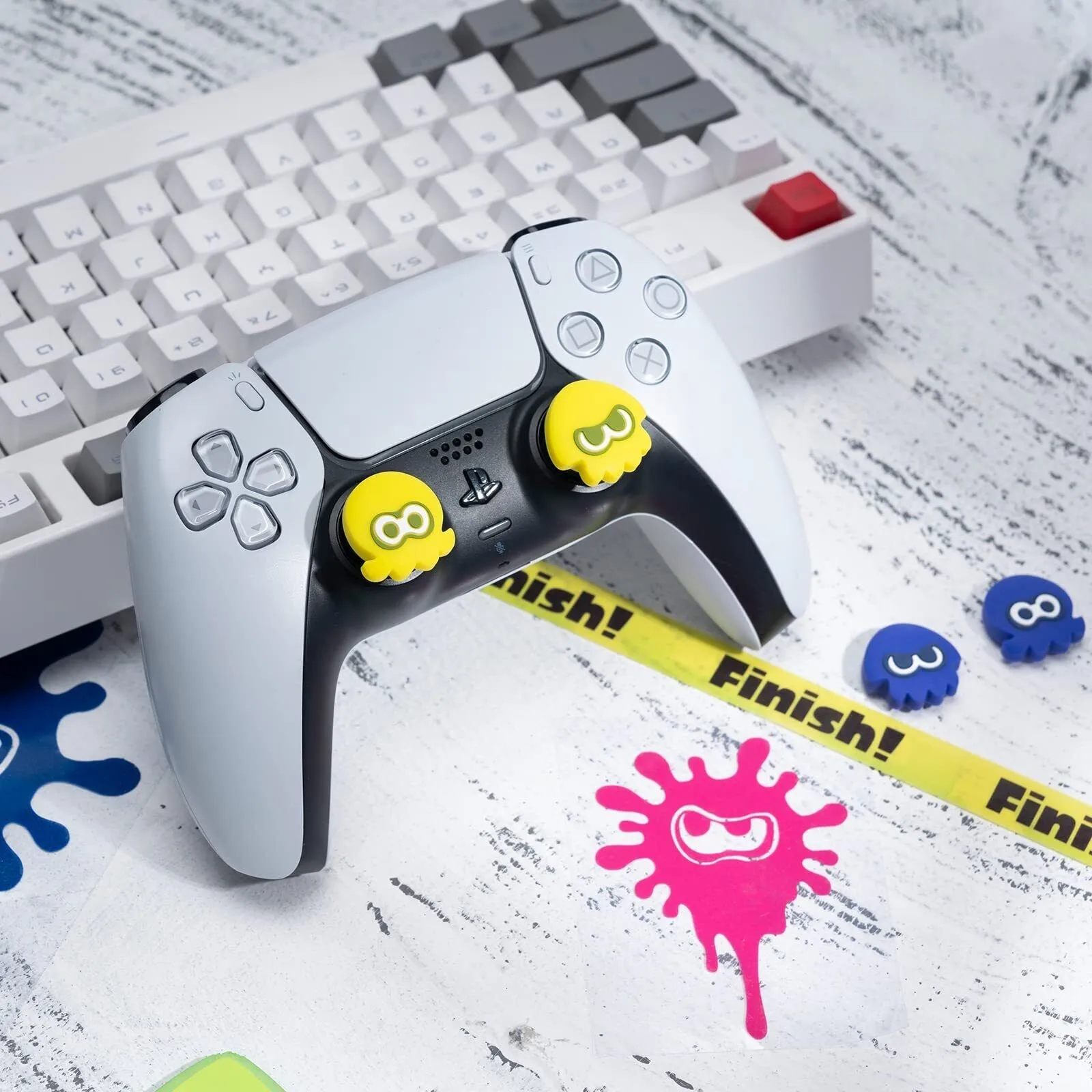 Колпачки MONCON для захвата большого пальца, 4 шт., для Switch/Lite/OLED/PS4/PS5/NSPRO джойстика, совместимы с игрой Splatoon, мягкий силиконовый осьминог