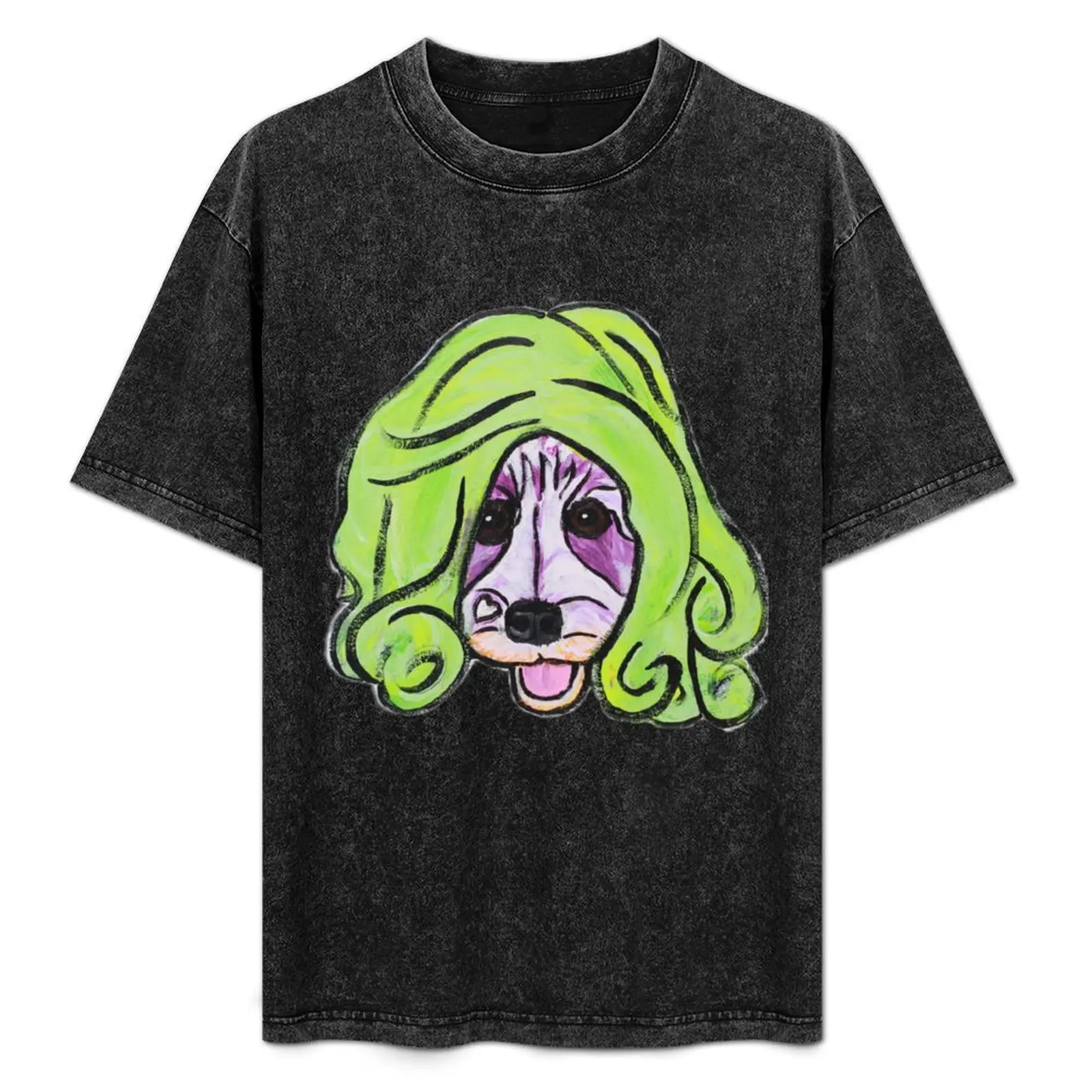

Nio the Schnauzer in Green Wig IV T-Shirt Water Resistant Casual T-Shirt
