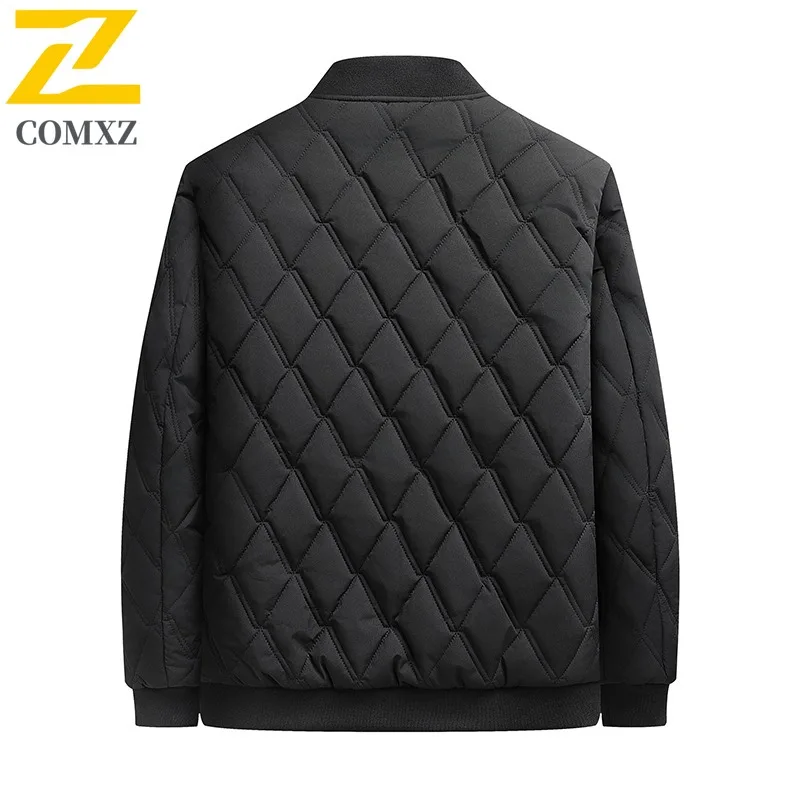 COMXZ Padding Coat Notch Collar Outdoor Office Lightweight Coat Men Korean Style Winter Trendy Thicken Winter Windbreaker 2025