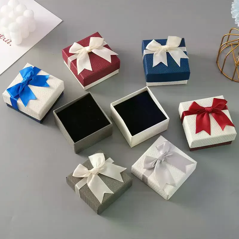 

Packaging Box 9*9*4cm Bow Bow Packaging Box Paper Ring Box For Special Occasions Gift-giving Jewelry Display