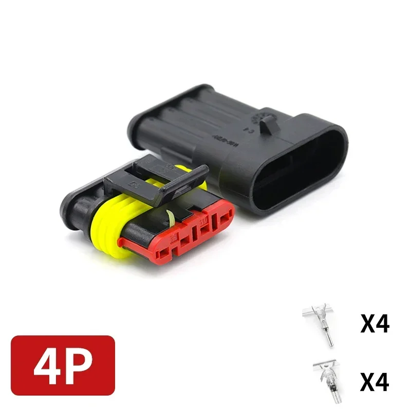NONE 20/50/100Sets 1,5 Serie AMP Automobilanschlüsse 1/2/3/4/5/6 Pin Super Seal Wasserdichter elektrischer Kabelstecker PA66 Nylon 9