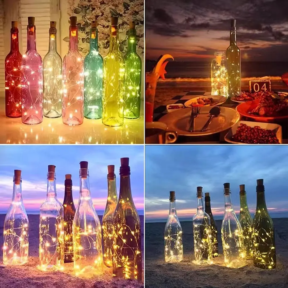 LED Copper Wire Wine Bottle Lights waterproof  String Lights 1M 2M 3M Garland DIY Fairy Lights Wedding Party Bar Christmas Decor