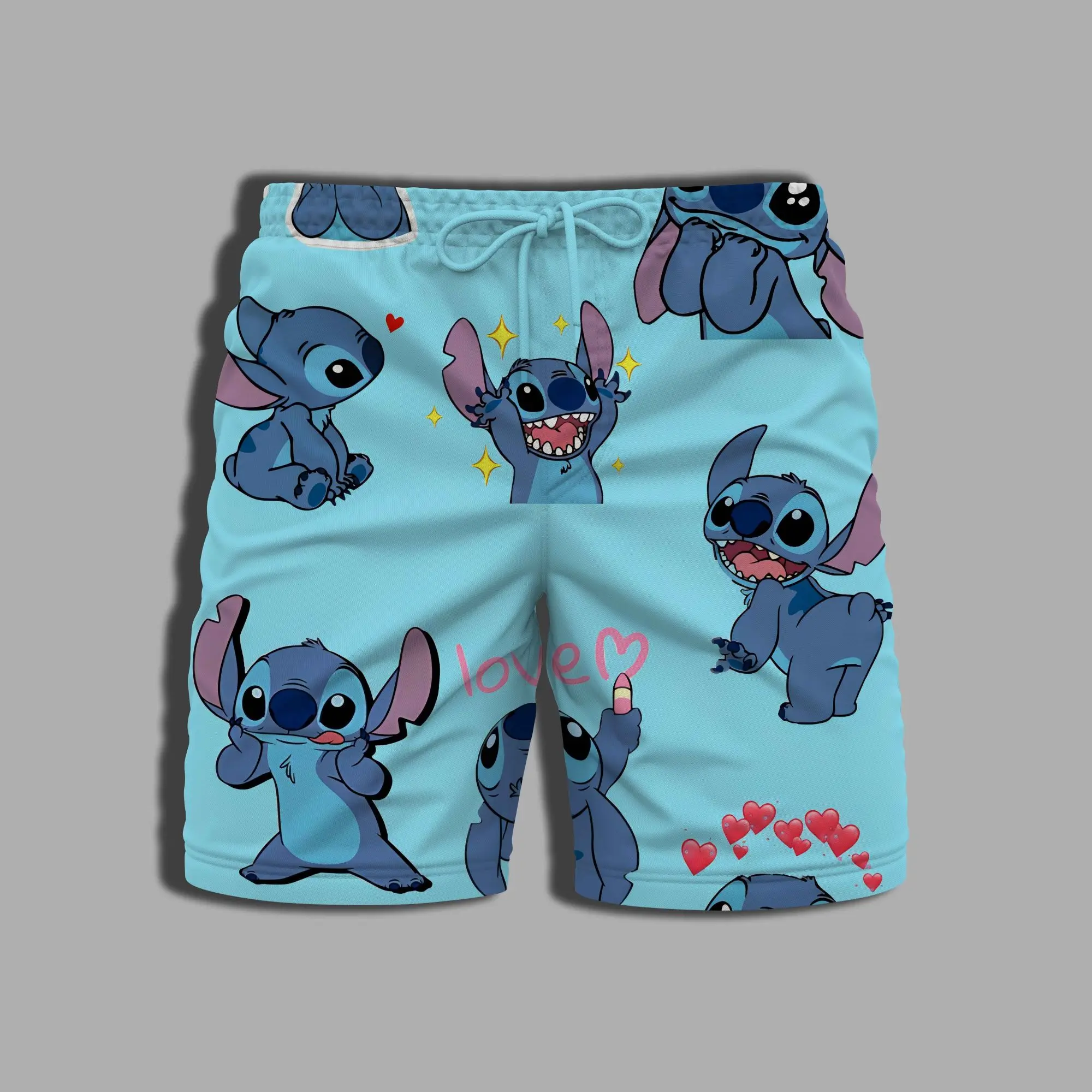 Sports Shorts Man Men's Clothing Disney Printing Gym Summer Pants Whole Swimsuit Stitch Beach Wear Male Bathing Suit Swim Women