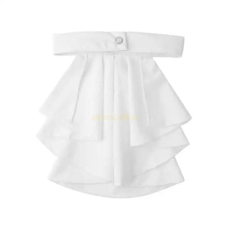 31BF Renaissances Jabot Tie White كشكش طوق الرقبة ملحق للأزياء التاريخية