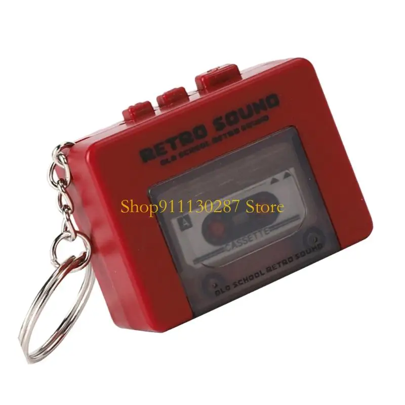 J1HC Miniature Retro Cassettes Keychains Creative Tape Recorders Keychains for Backpacks