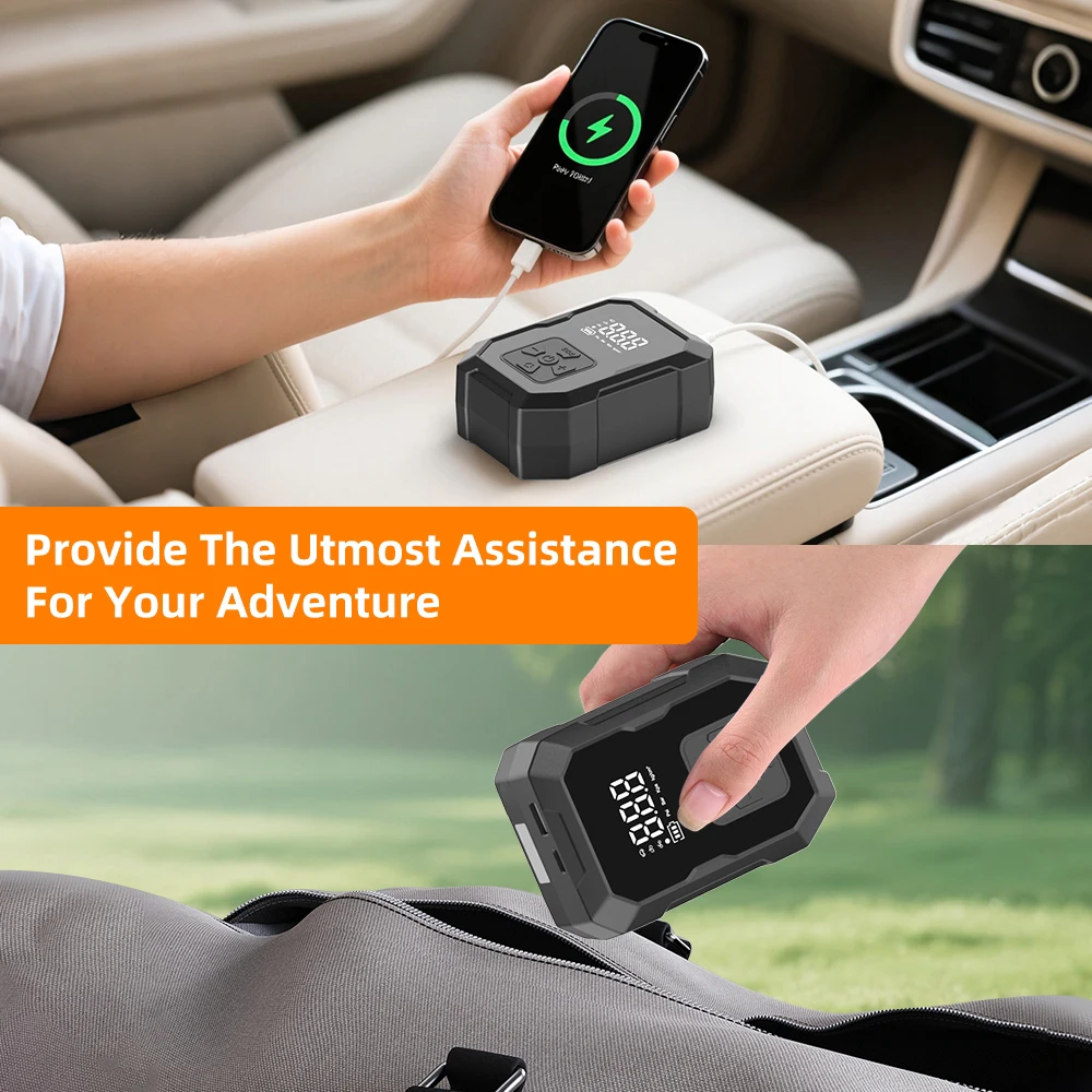 YIJU Mini Air Pump Tire Inflator Car Electric Mini 30L/Min Portable Air Compressor For Car Motorcycles Bicycle Inflatable