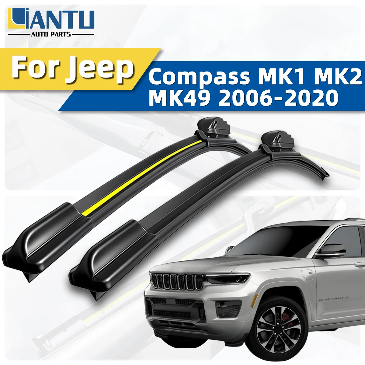 2pcs Front Windshield Wiper Fit For Jeep Compass MK1 MK2 MK49 2006-2020 Car Wipers Blade Premium Accessorie Quiet Operation