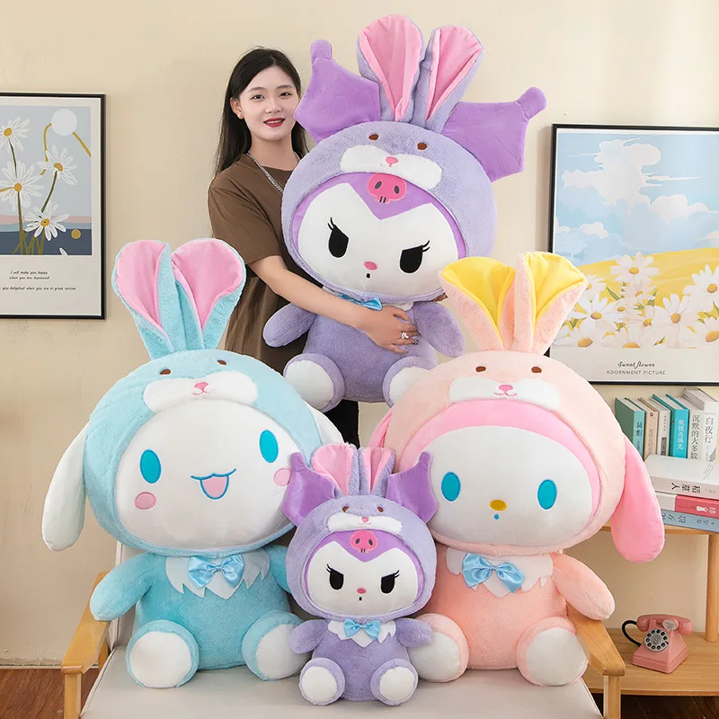 40/55cm nowa Sanrio transformacja serii Kawaii cynamonowy moja melodia kreskówka gigantyczna pluszowa poduszka kreskówka śliczne pluszaki lalki