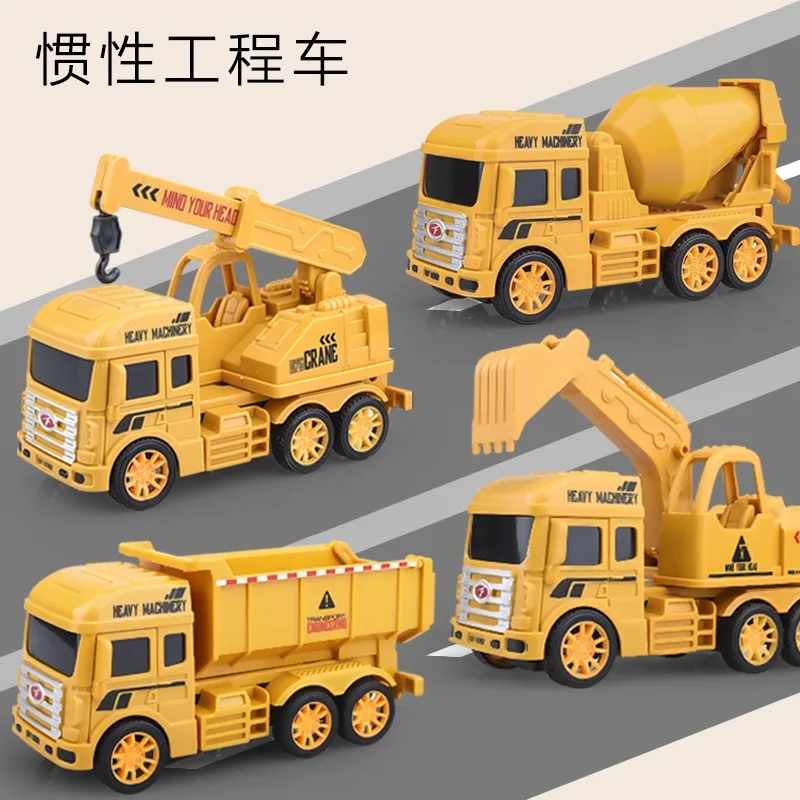 Children's Inertia Engineering Car Boys Toys Fall Resistant Excavator Mixer Toy Small Car Model